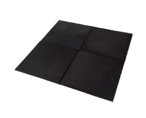 PISO DE BORRACHA 15MM 100 X 100 CM PRETO
