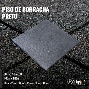 PISO DE BORRACHA 15MM 50 X 50 CM PRETO